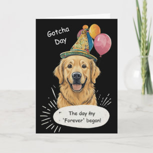 Tarjeta Celebración del Día de la Adopción del Golden Retr