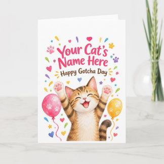 Tarjeta Celebración del Día de la Captura del Gato con Acu