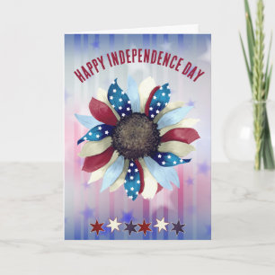 Tarjeta Celebración del Día de la Independencia Flor Azul