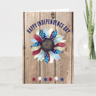 Tarjeta Celebración del Día de la Independencia Flor Azul 