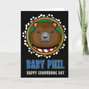 Tarjeta Celebración del Día de la Marmota Adorable Primave
