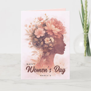 Tarjeta Celebración del Día de la Mujer Floral Elegante 8 