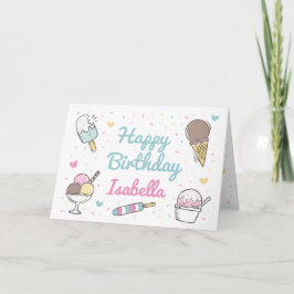 Tarjeta Celebración del dulce helado cumpleaños feliz