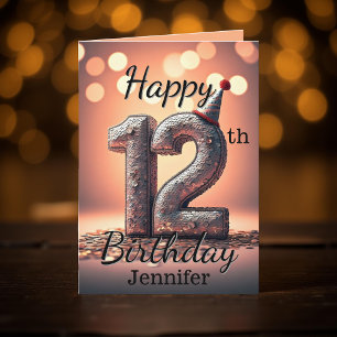 Tarjeta Celebración del duodécimo cumpleaños de Sparkling 