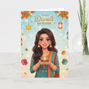 Tarjeta celebración del festival Diwali