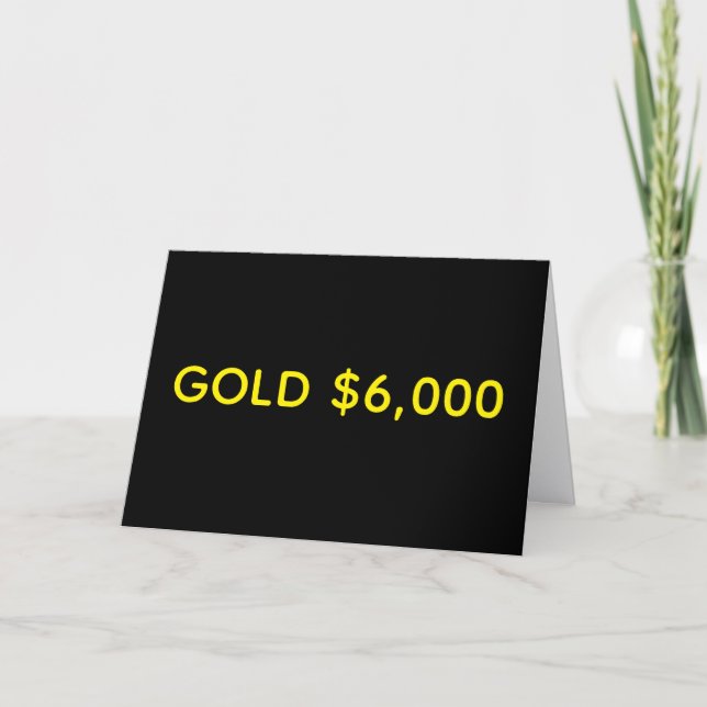 Tarjeta Celebración del Mercado de Oro $6,000 (Anverso)
