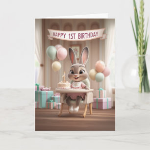 Tarjeta Celebración del Primer Cumpleaños del Adorable Beb
