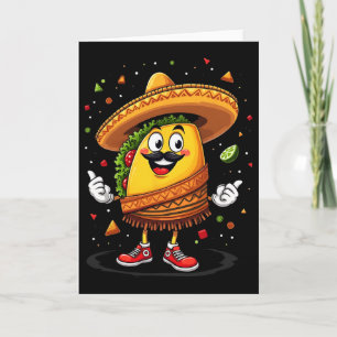 Tarjeta Celebración Divertida de Taco Cinco De Mayo 