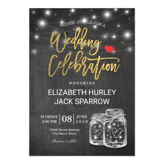 Tarjeta Celebración elegante del boda de la luz de la