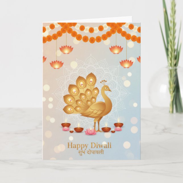 Tarjeta Celebración festiva de diwali (Anverso)