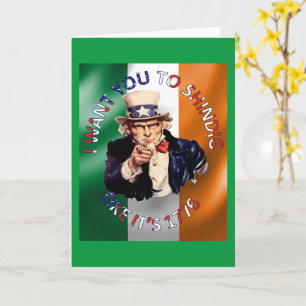 Tarjeta Celebración irlandesa americana del tío Sam