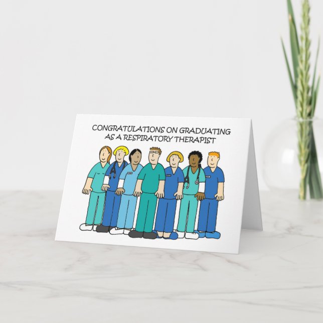 Tarjeta Celebrando la graduación del terapeuta respiratori (Anverso)