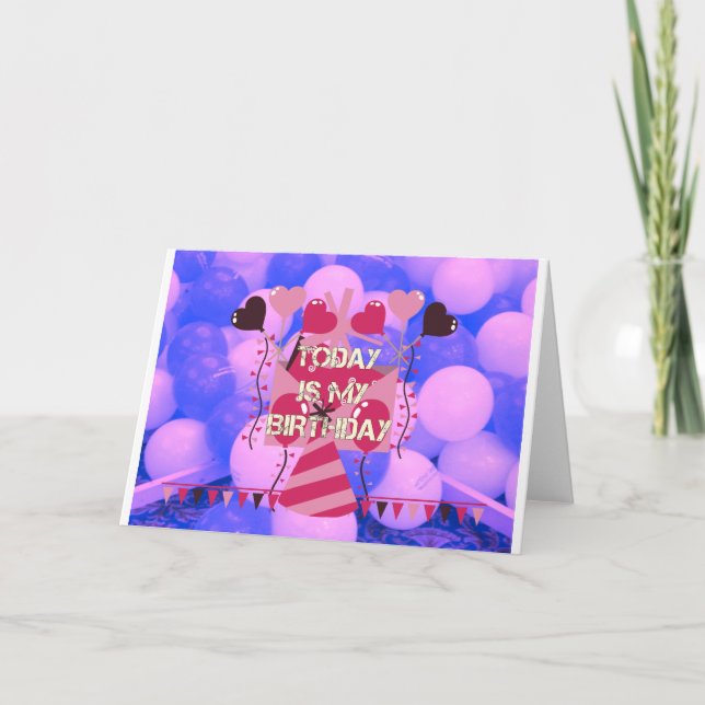 Tarjeta Celebrando mis bendiciones de cumpleaños (Anverso)