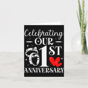 Tarjeta Celebrando nuestro 1er aniversario de bodas 1 año 