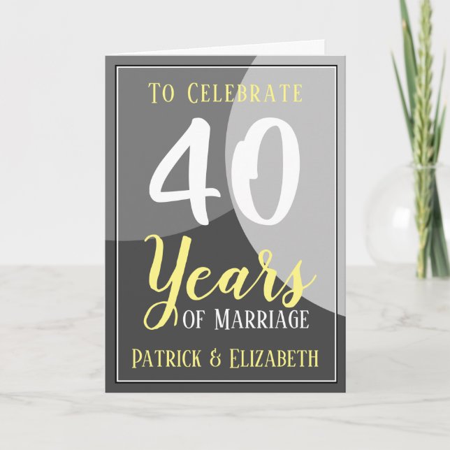 Tarjeta Celebrar 40 años de matrimonio (Anverso)