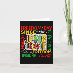 Tarjeta Celebrar el 18 de junio de 1865 el negro negro-neg