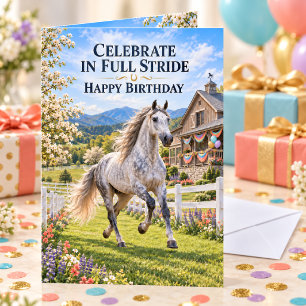 Tarjeta Celebrar el cumpleaños del caballo andaluz a todo 