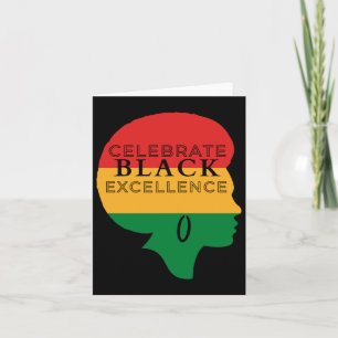 Tarjeta Celebrar la excelencia negra Afro Silhouette - Roj