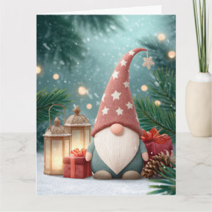Tarjeta Celebrar la temporada de fiestas con gnome
