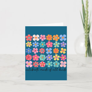 Tarjeta Celebrar mentes de flores de todo tipo neurodivers