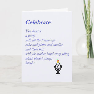 Tarjeta Celebrar - un poema divertido de cumpleaños