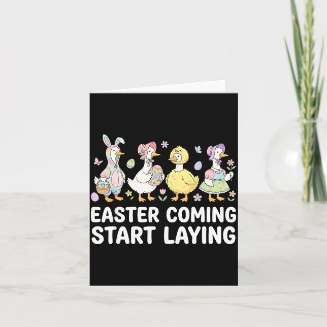 Tarjeta Celebrate Girls Easter Geese And Silly Easter Cost (Anverso)