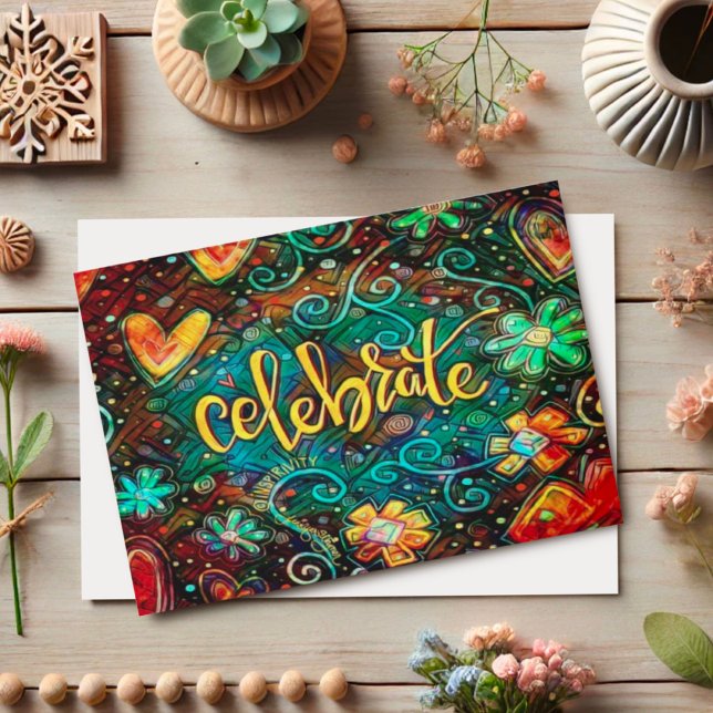 Tarjeta CelebrateFun Moderno y Colorido Alegre (Subido por el creador)
