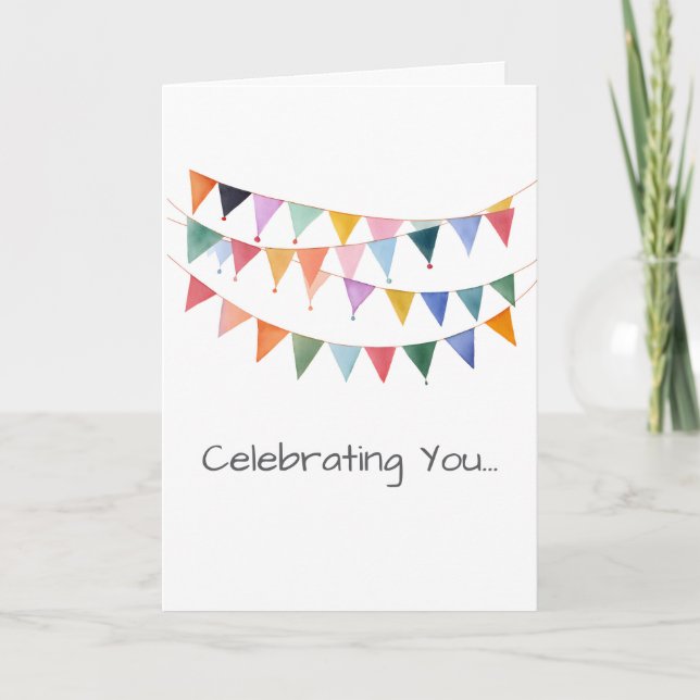 Tarjeta Celebrating You Happy Birthday Colorful Artisan (Anverso)