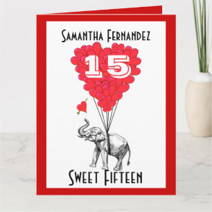 Tarjeta Célebre elefante dulce Quince