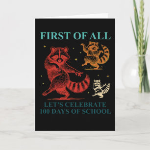 Tarjeta Celebremos 100 Días de Escuela Mapache Lindo