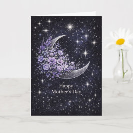 Tarjeta Celestial Floral Crescent Moon Mother's Day Card 