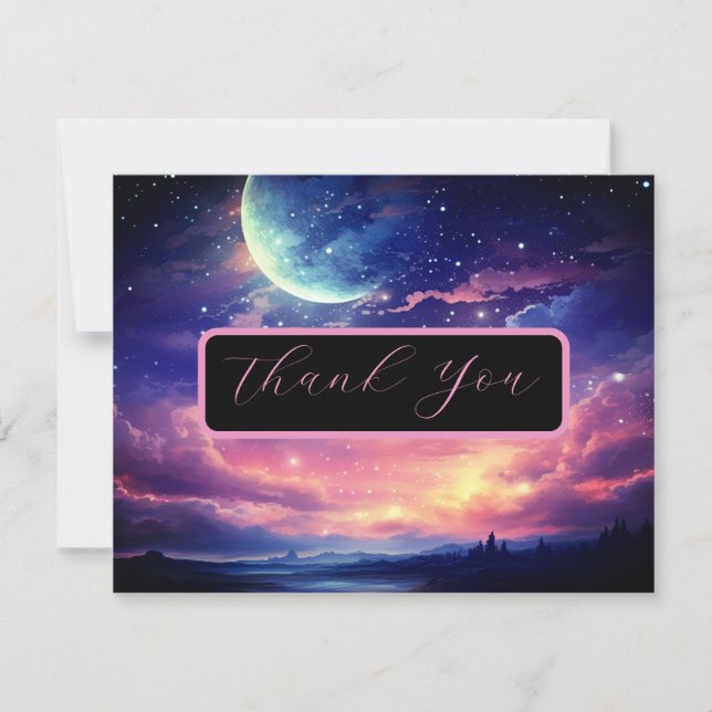 Tarjeta Celestial Full Moon Stars Boda (Anverso)