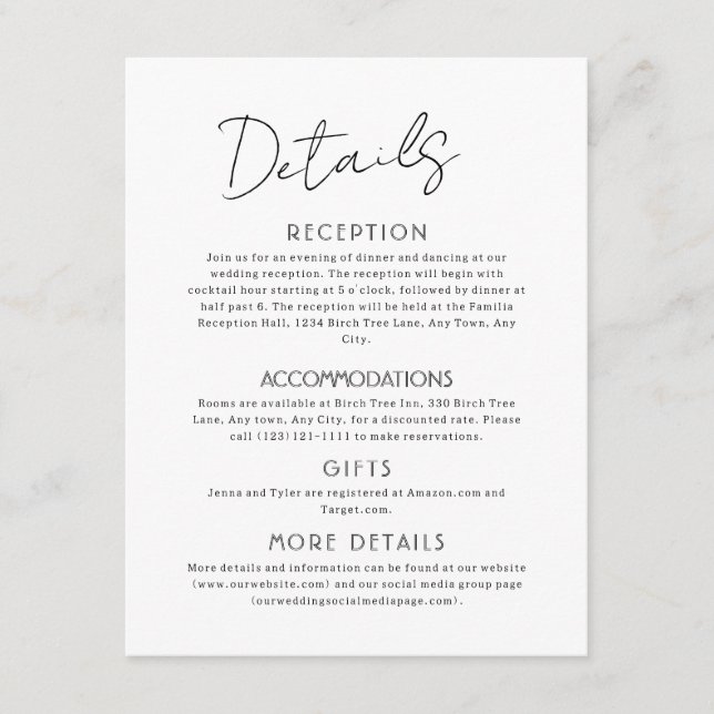 Tarjeta Celestial Grande de Invitación a la Boda (Anverso)