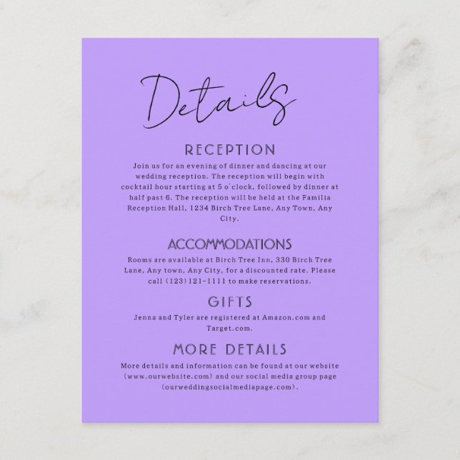 Tarjeta Celestial Grande de Invitación a la Boda (Anverso)