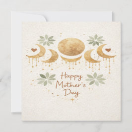 Tarjeta Celestial Moon Boho Mother's Day Card