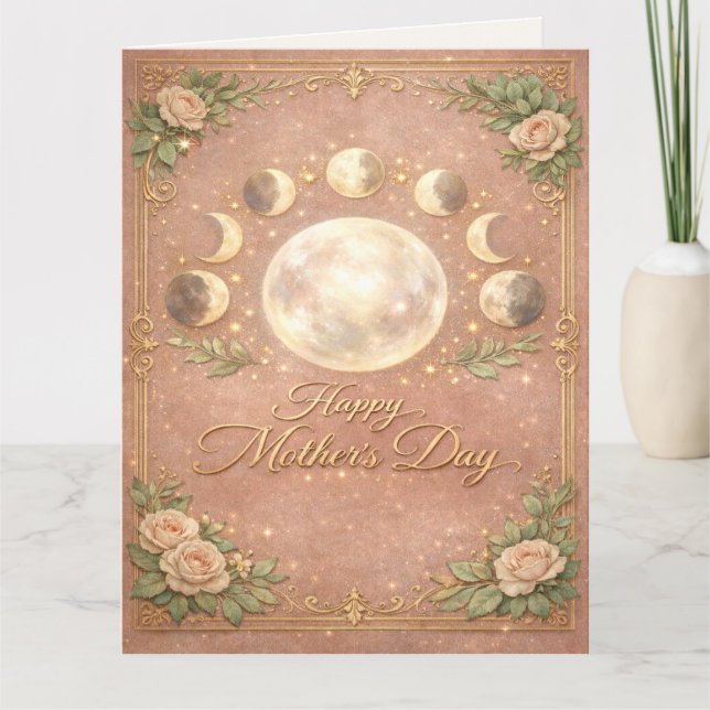 Tarjeta Celestial Moon Phase Mother's Day Card (Anverso)