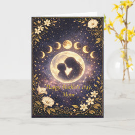 Tarjeta Celestial Moon Phases Floral Night Sky Design