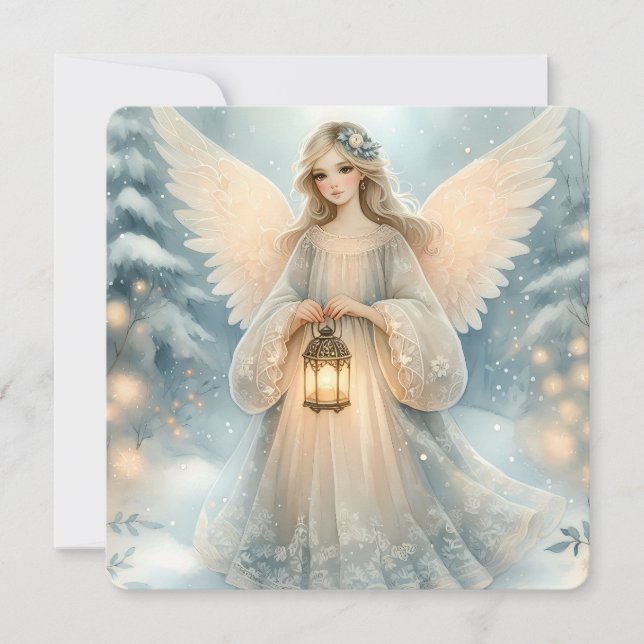 Tarjeta Celestial Winter Angel Lantern of Grace (Anverso)