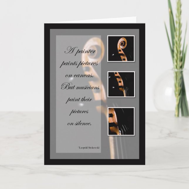 Tarjeta Cello o lata de inspiración musical (Anverso)