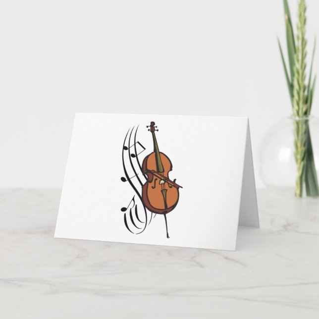 Tarjeta Cello y música (Anverso)