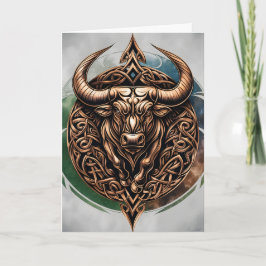 Tarjeta Celtic Tribal Taurus Birthday Card