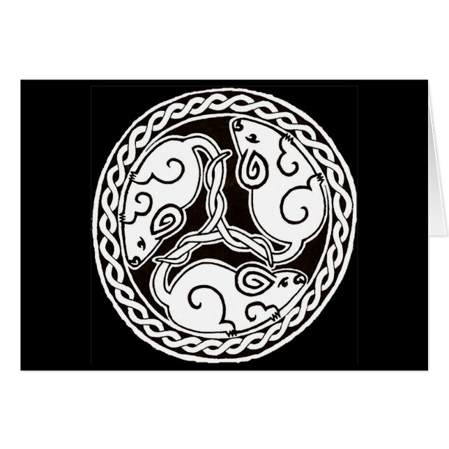 Tarjeta céltica 2 de los ratones (Anverso (Horizontal))