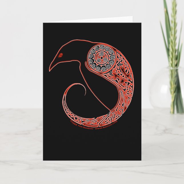 Tarjeta céltica del cuervo de Morrigan (Anverso)