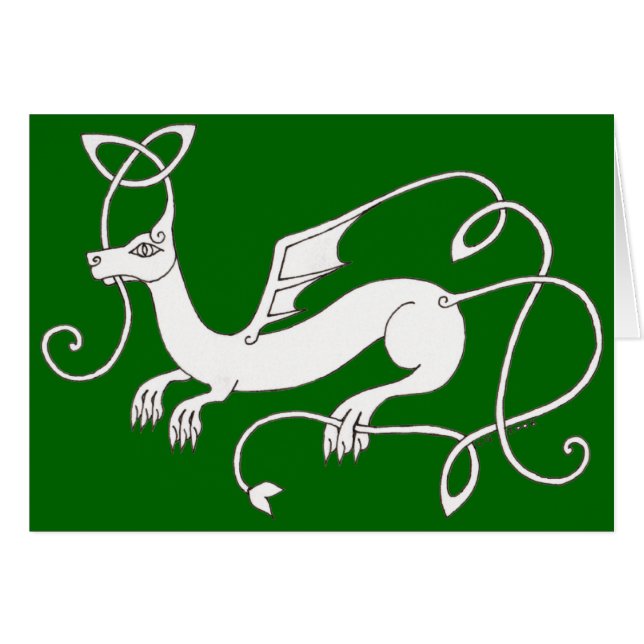Tarjeta céltica del dragón (verde) (Anverso (Horizontal))