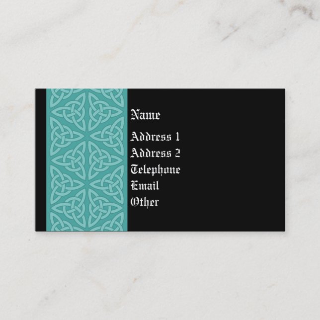Tarjeta céltica del perfil - verde de menta y (Anverso)