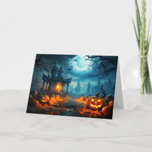Tarjeta Cementerio de Happy Halloween Spooky