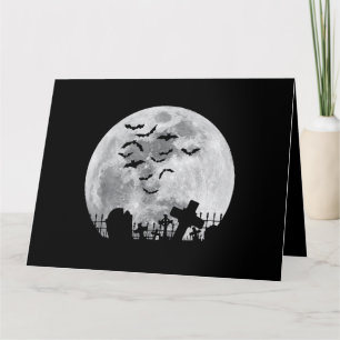 Tarjeta Cementerio de la Luna Llena de Halloween Graveyard