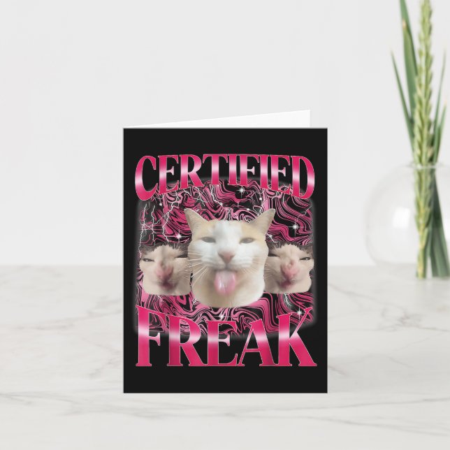 Tarjeta Cemento Freak Comat certificado maldijo a gato gra (Anverso)