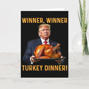 Tarjeta Cena De Acción De Gracias Ganador Ganador Pavo Tru