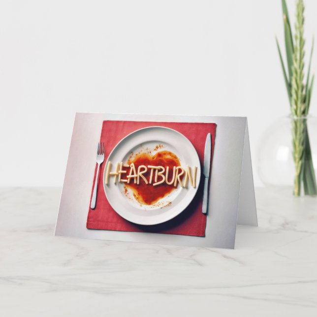 Tarjeta Cena de Birday Heartburn Spaghetti (Anverso)